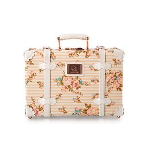 13 Inch Pu Leather Small Suitcase Floral Decorative Box
