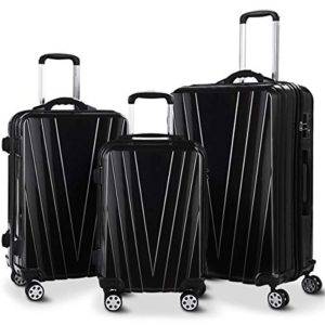 Goplus 3PCS Luggage Set Expandable Travel Suitcase