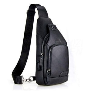 Male Casual Chest Pack USB Charging Crossbody Bags for Men