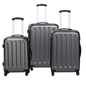 Goplus 3Pcs Luggage Set, Hardside Travel Rolling Suitcase