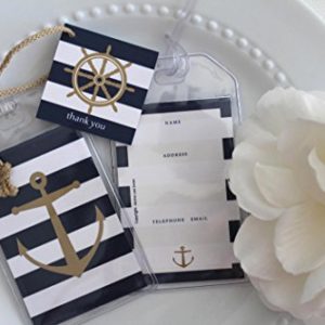 Janine Lea Swan designs Nautical Luggage Tag Favors 1.25 ea.