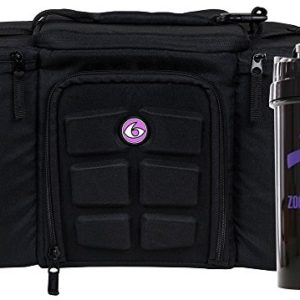 6 Pack Fitness Insulated Meal Prep Bag, Innovator 300 Black/Neon Purple