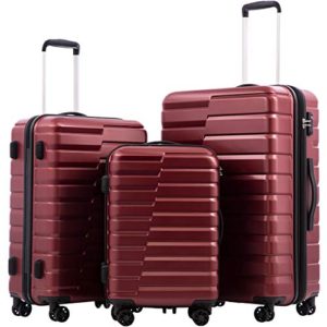 COOLIFE Luggage Expandable Suitcase PC+ABS 3 Piece Set