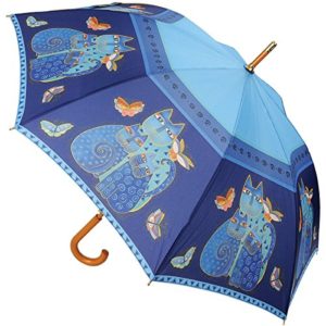 Laurel Burch Stick Umbrella Canopy Auto Open-Indigo Cats