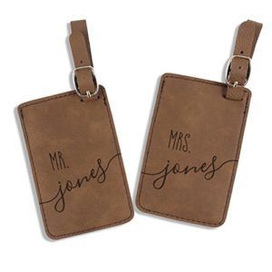 Mrs. MyLaurie Mr and Mrs Luggage Tags-Personalized-Wedding Engagement