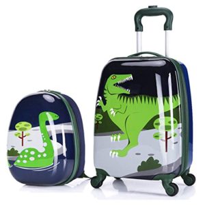 X-tag 2 Pcs Kids Luggage Set 18" Suitcase and 13" Backpack Rolling Wheels
