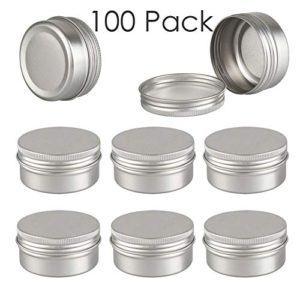 DLIBUY (Pack of 100) 50ml Empty Silver Aluminum Tins Cans