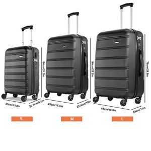 REYLEO Luggage Sets 3 Piece Hard Shell Luggage Set with USB Port TSA ...