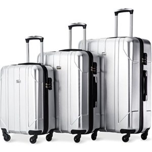 Merax Luggage 3 Piece Set P.E.T Luggage Spinner Suitcase