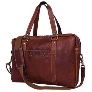 Addey Supply Company 14" Leather Messenger Bag for Laptop 14 X 4.5 X 11 inch Walnut