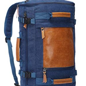 WITZMAN Men Vintage Canvas Rucksack Travel Duffel Backpack