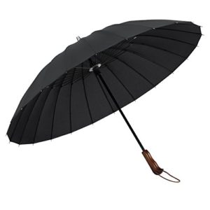 Plemo Windproof Stick Umbrella, Wood Handle Waterproof