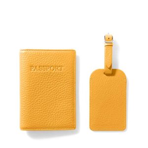 Passport Cover + Luggage Tag - Full Grain Leather Leather