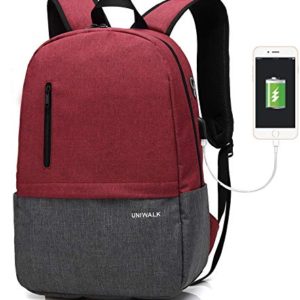 Laptop Backpack, Waterproof School Backpack With USB Charging Port