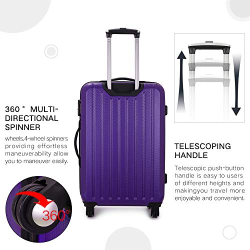 Luggage 3 Piece set ABS Hardshell with Spinner Durable and Lightweight ...