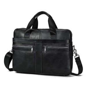 BAIGIO Men's 14" Laptop Briefcase Genuine Leather Business Satchel Handbag