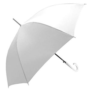 ForAll Angled Handle White Stick Umbrella/Lightweight