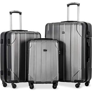 Merax 3 Piece P.E.T Luggage Set Eco-friendly Light Weight Spinner Suitcase