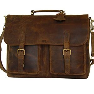 Full Grain Leather Briefcase, Shoulder Bag, Messenger Bag, Laptop Satchel by BASIC GEAR