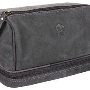 Genuine Leather Travel Toiletry Bag - Dopp Kit Organizer