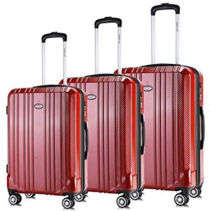 Travel Joy Luggage Set Expandable Suitcase Carry On TSA Locks Lightweight Spinner Wheels ABS+PC Premium Hardshell Luggage 20 24 28 inch 3 Piece Sets