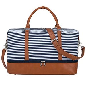 S-ZONE Women Ladies Canvas Weekender Bag