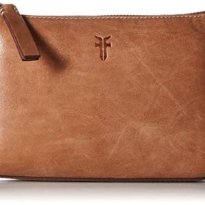 FRYE Leather Zip Makeup Case, tan