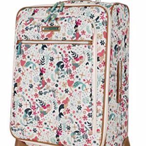 Lily Bloom Luggage 24" Expandable Design Pattern Suitcase With Spinner Wheels For Woman (24in, Sea Garden)