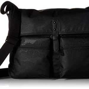 Fossil Men's Buckner Messenger Black Travel Cross-Body Bag, One Size