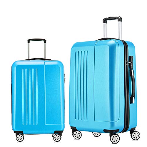 Luggage 2 Piece set Expandable Spinner Hardshell 20inch & 24inch, Sky ...