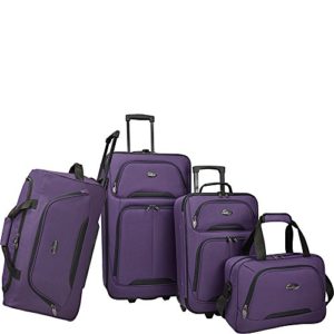 U.S. Traveler Vineyard 4-Piece Softside Luggage Set (Purple)