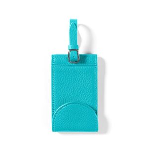 Snap Luggage Tag - Full Grain Leather Leather - Teal ()