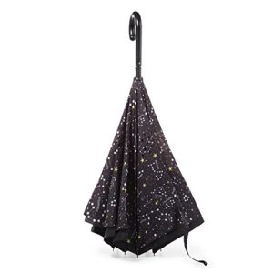 Totes Women's Inbrella Reverse-Close Folding Umbrella