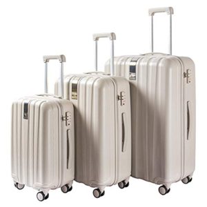 Hanke Lightweight 3 Pieces Luggage Sets PC 20in 24in 28in Spinner Luggage Hardshell Suitcase Set with TSA Lock