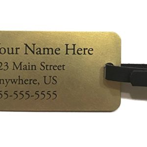 Two Customized Jumbo Brass Luggage Tags