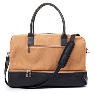 MyMealivos Canvas Weekender Bag, Overnight Travel Carry On Duffel Tote