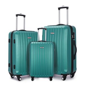 Fochier 3 Piece Luggage Sets Hard shell Lightweight Suitcase with Spinner Wheels