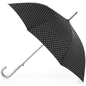 totes Auto Open Water-Resistant Stick Umbrella, Swiss Dots