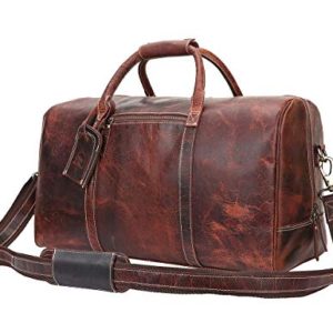 Handmade Leather Carry On Bag - Airplane Underseat Travel Duffel Bags