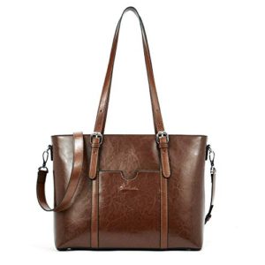 BOSTANTEN Women Leather Laptop Shoulder Handbag Vintage Briefcase