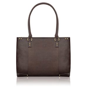 SOLO Jay 15.6 Inch Leather Laptop Carryall Tote, Espresso