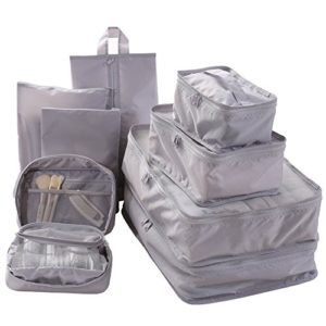 Travel Packing Cubes Set Toiletry Kits Bonus Shoe Bag