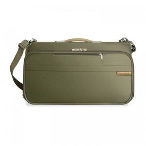 Briggs & Riley Baseline Compact Tri-Fold Garment Bag,Olive,14x22x8.5