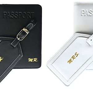 Mr and Mrs Passport Cover and Luggage Tag Set of 2