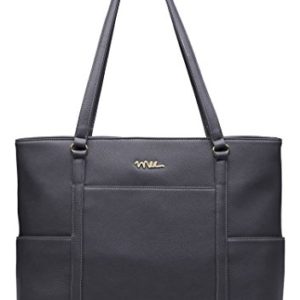 NNEE Classic Laptop Leather Tote Bag for 15 15.6 inch Notebook