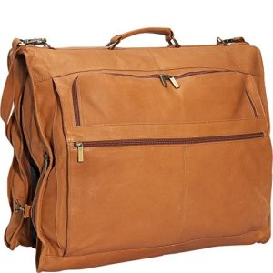 David King Leather 42" Deluxe Garment Bag in Tan