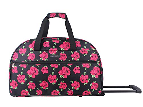 Betsey Johnson Luggage Designer Pattern Suitcase Wheeled Duffel Carry