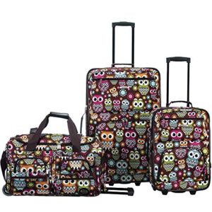 Rockland 3 Pc Luggage Set, Owl