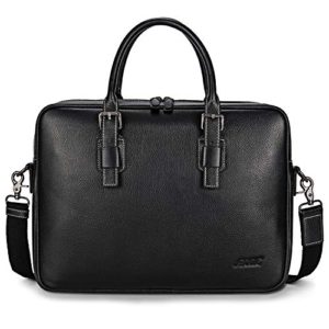 S-ZONE Mens Messenger Bag 14 inch Laptop Bag Leather Briefcase