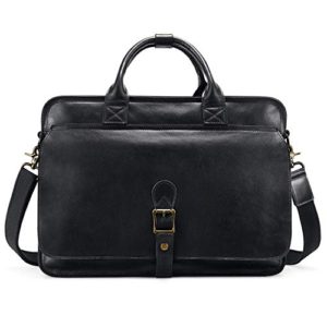 Kattee Business Laptop Briefcase, 15.6" Genuine Leather